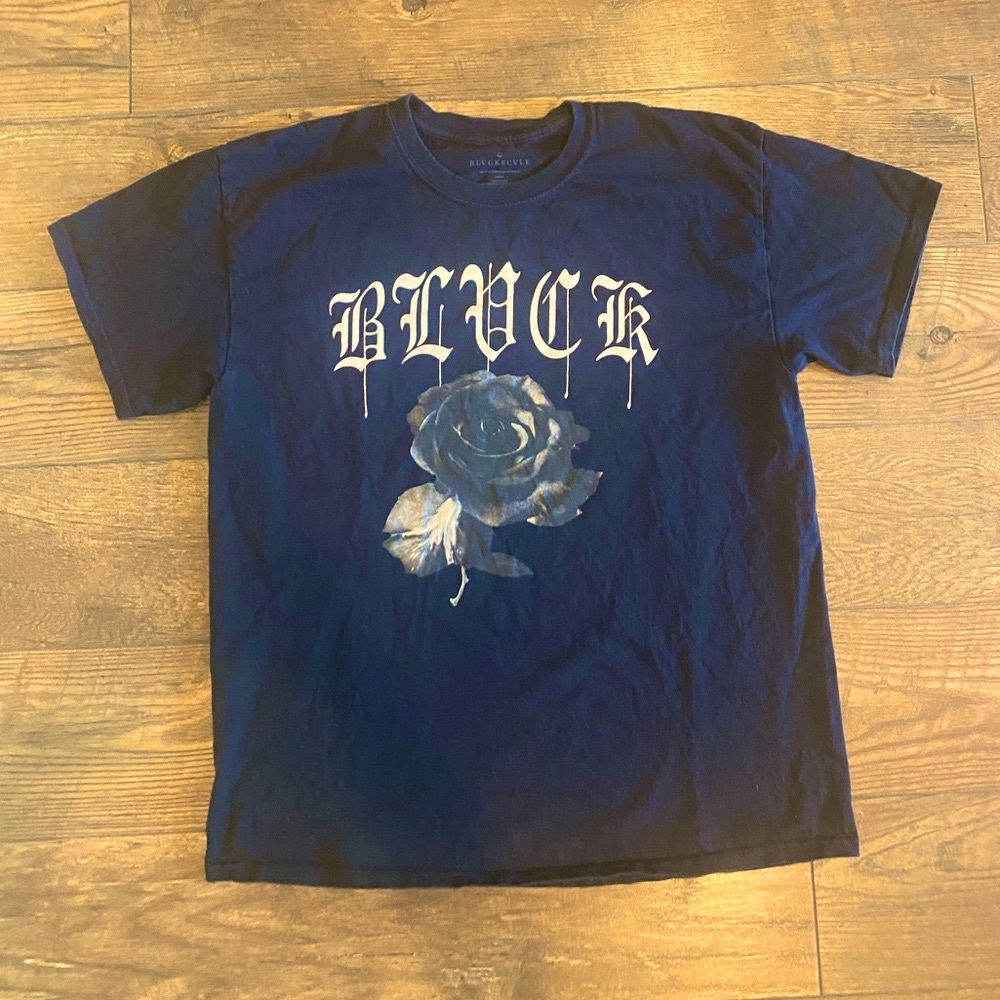 Black Scale Black Rose T-Shirt, Mens Size L